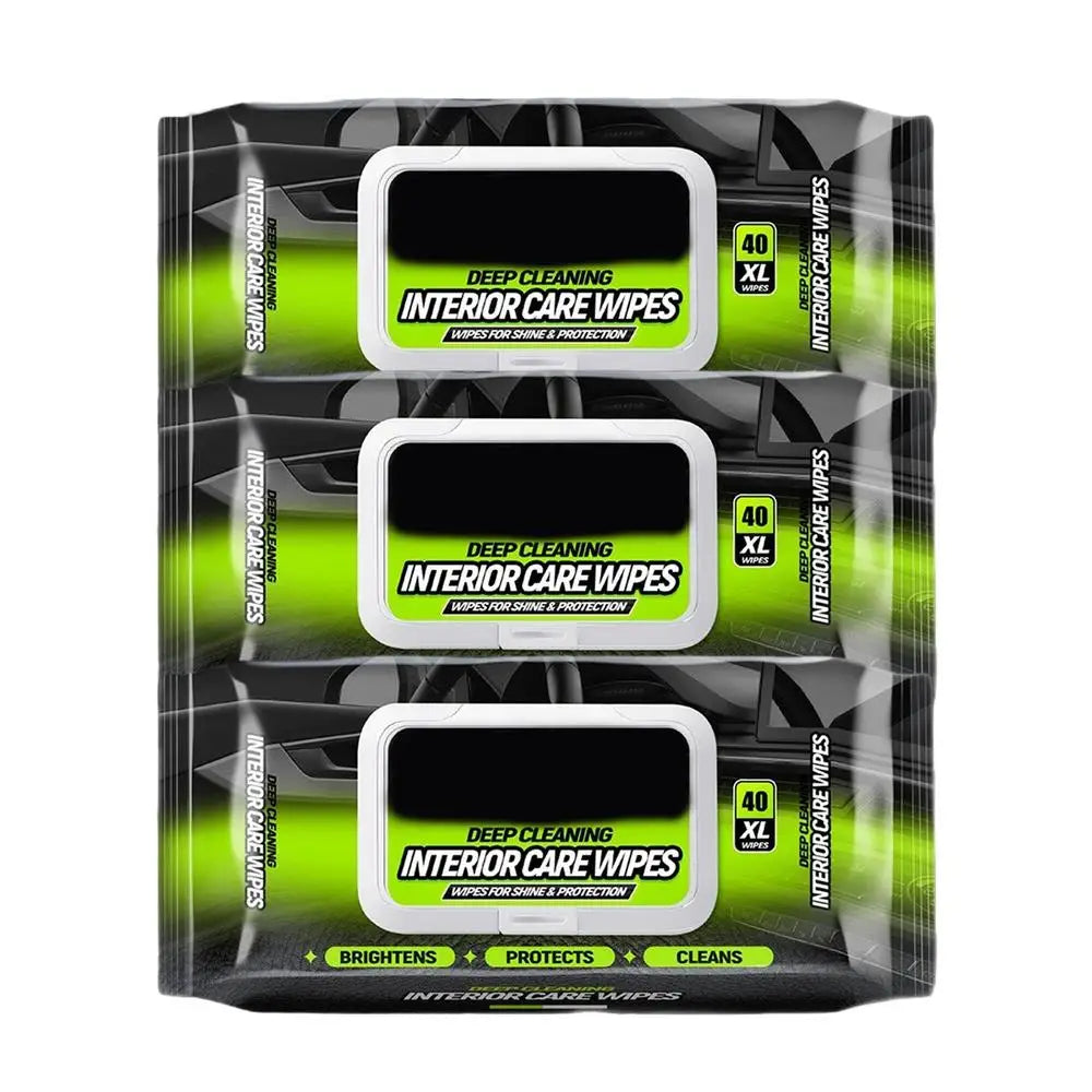 Car Interior Cleaning Wipes Multi-function Car Dashboard Seat Leather Nursing Brightening Wipes Car Wash Care Cleaning tools Zpaxo 3 Pack