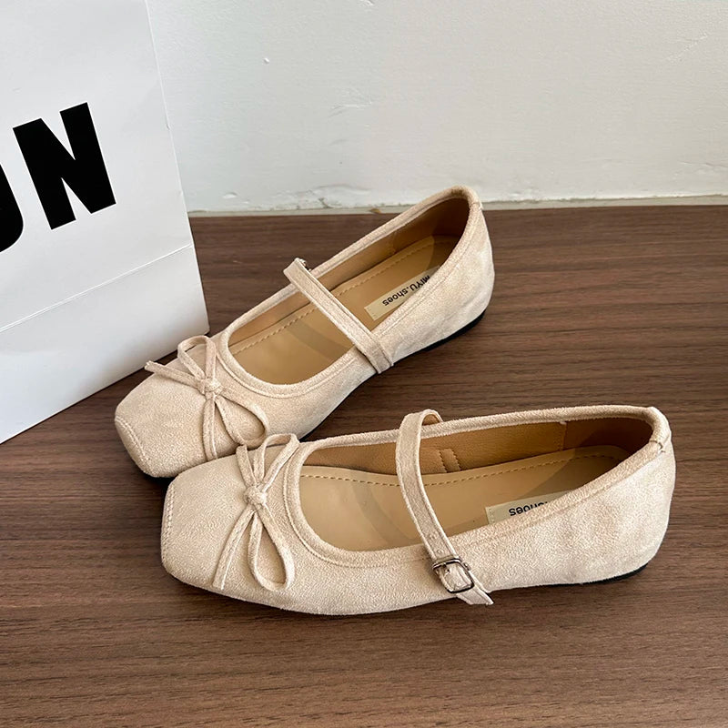 Spring Butterfly-knot Women Ballet Shoes Fashion Outdoor Dress Female Zpaxo 35 WHITE