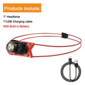 Mikenoon LED Headlamp – USB Rechargeable, 4 Modes & IR Sensor LED Headlamp Zpaxo Red