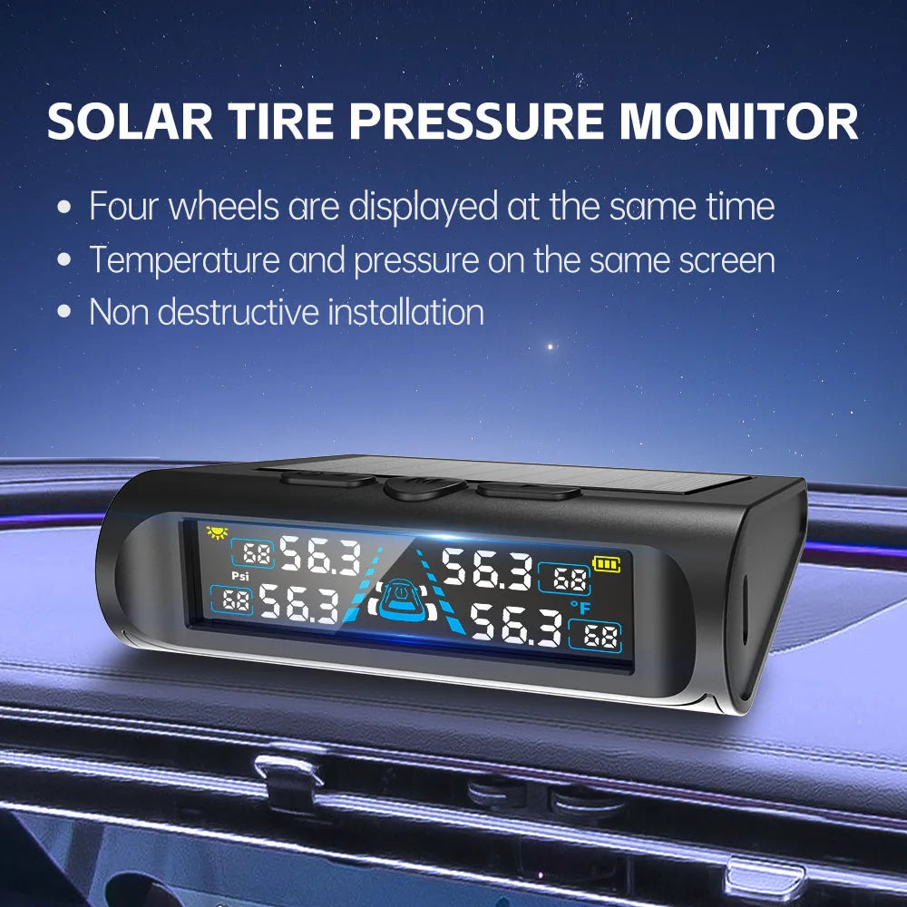 Car Tire Pressure Monitoring System Tyre Temperature Monitor USB