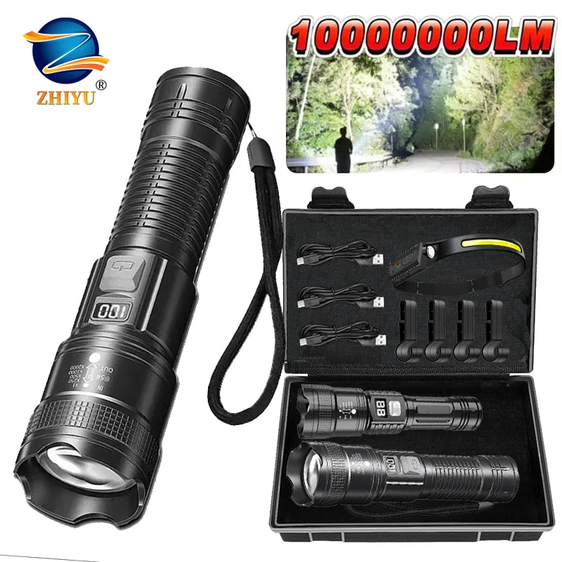ZHIYU 2000LM Tactical LED Flashlight – USB Rechargeable Zoom Torch