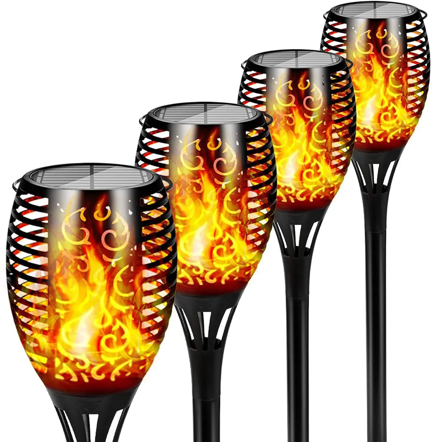 12 LED Solar Flame Torch Light – Flickering Outdoor Garden Lamp