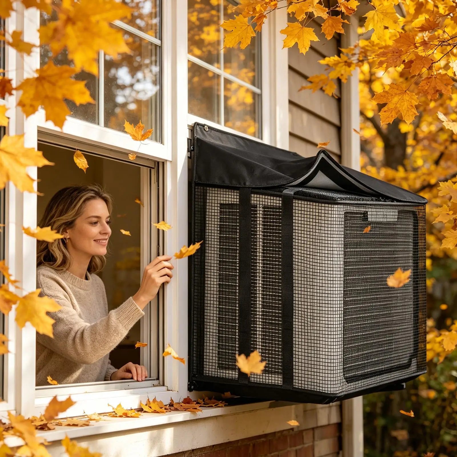 Air Conditioner Covers Outside Mesh Protector Water-absorbing Pad