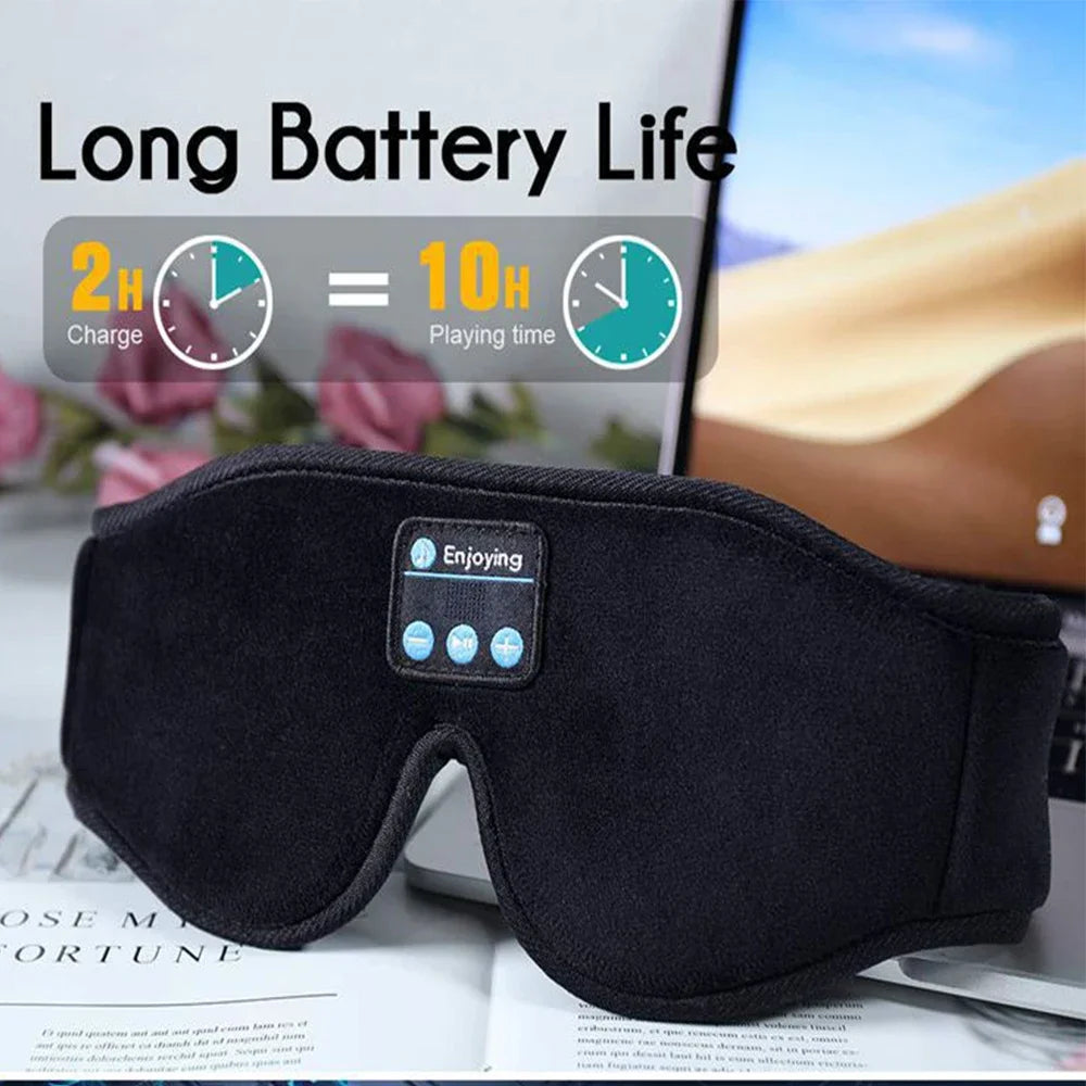 3D Eye Mask Music Play Sleeping Headphones with Built-in HD Speaker Mask For Sleep Headphones Bluetooth Zpaxo