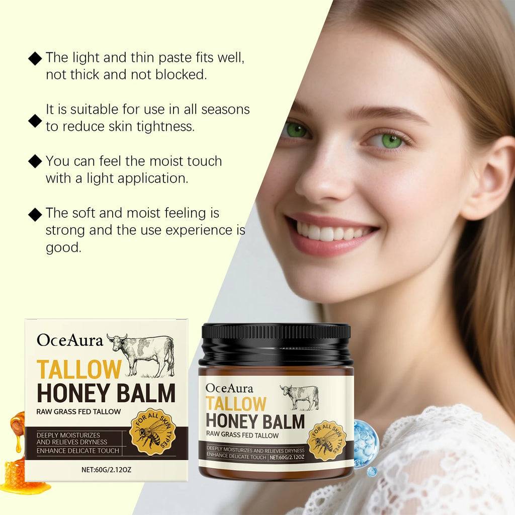 Tallow Honey Cream for Dry Sensitive Skin Ultra Nourishing Moisturizer with Shea Butter Winter Skincare Repair Cream Face & Body Zpaxo