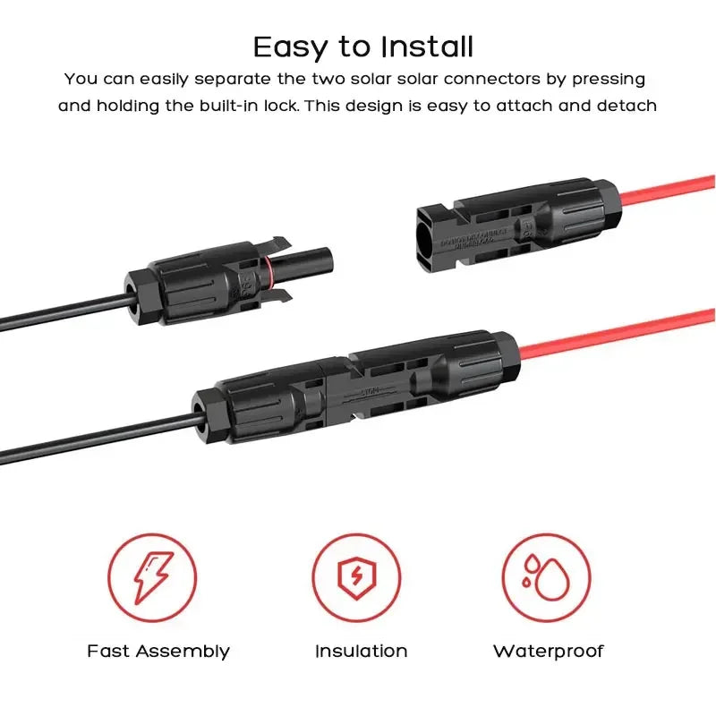 6m 3m Solar Extension Cable Connector Charging Wire Portable Power Zpaxo