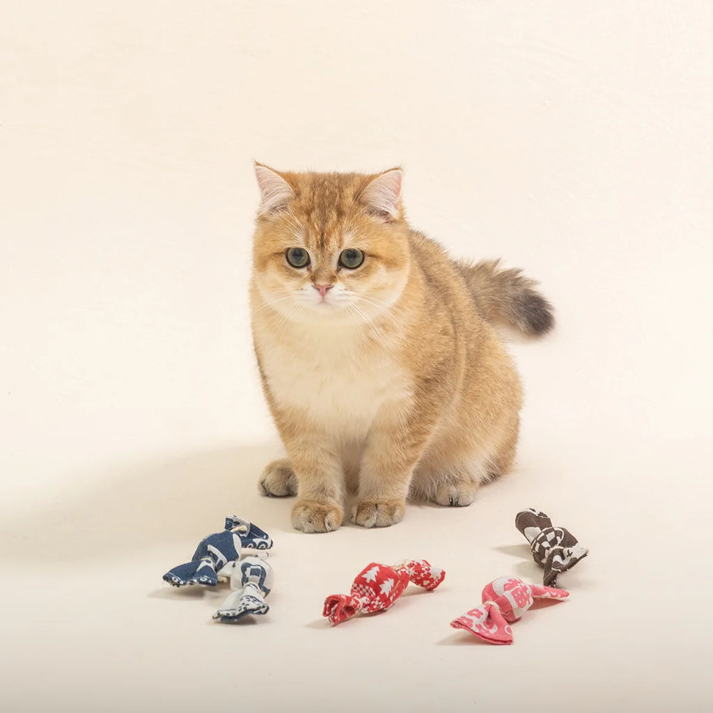 Adorable Candy Catnip Toys Bell Fun Chew Kick Interactive Relieve