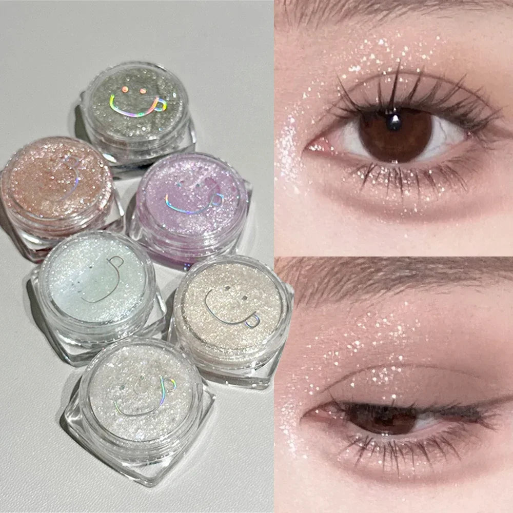 Glitter Highlighter Powder Eyeshadow Gel Fine Sparkling Pearly Diamond Wet Shadow Shimmer Brightening Contouring Makeup Cosmetic Zpaxo