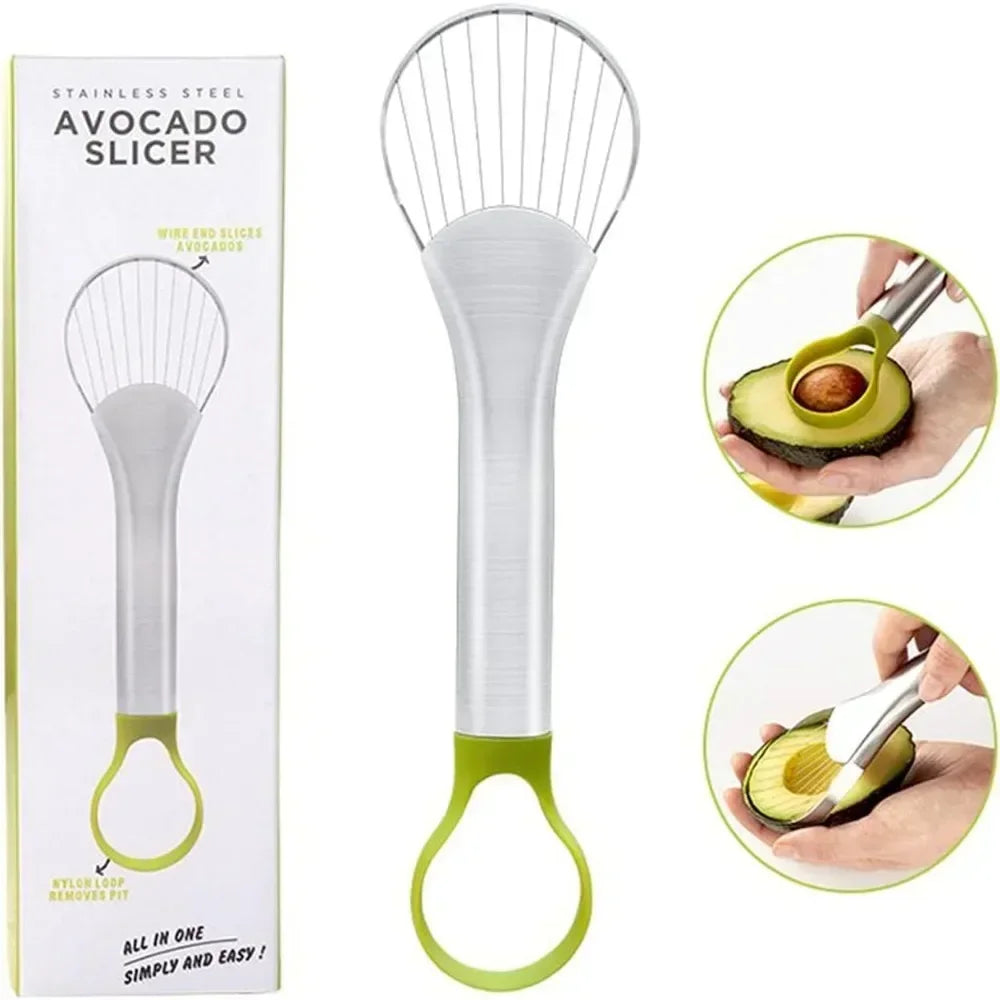 Stainless Steel Avocado Knife Cutting Fruit Artifact, Stainless Steel Fruit Slicer, Yellow Peach Coreless Dragon Fruit Slicer Zpaxo