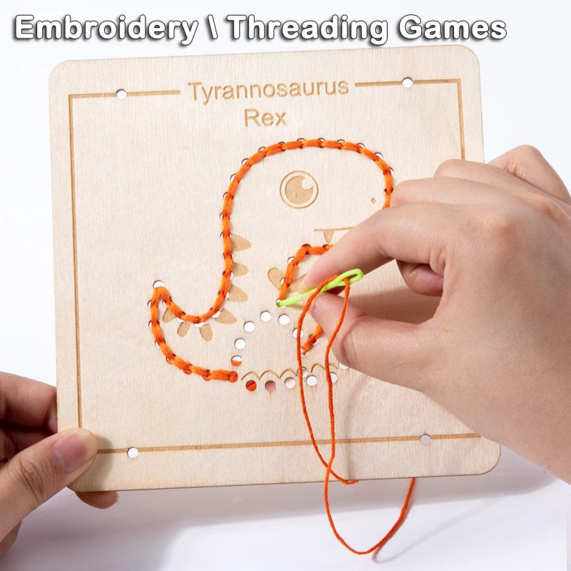 Embroidery Practice Board Montessori Lacing Threading Card