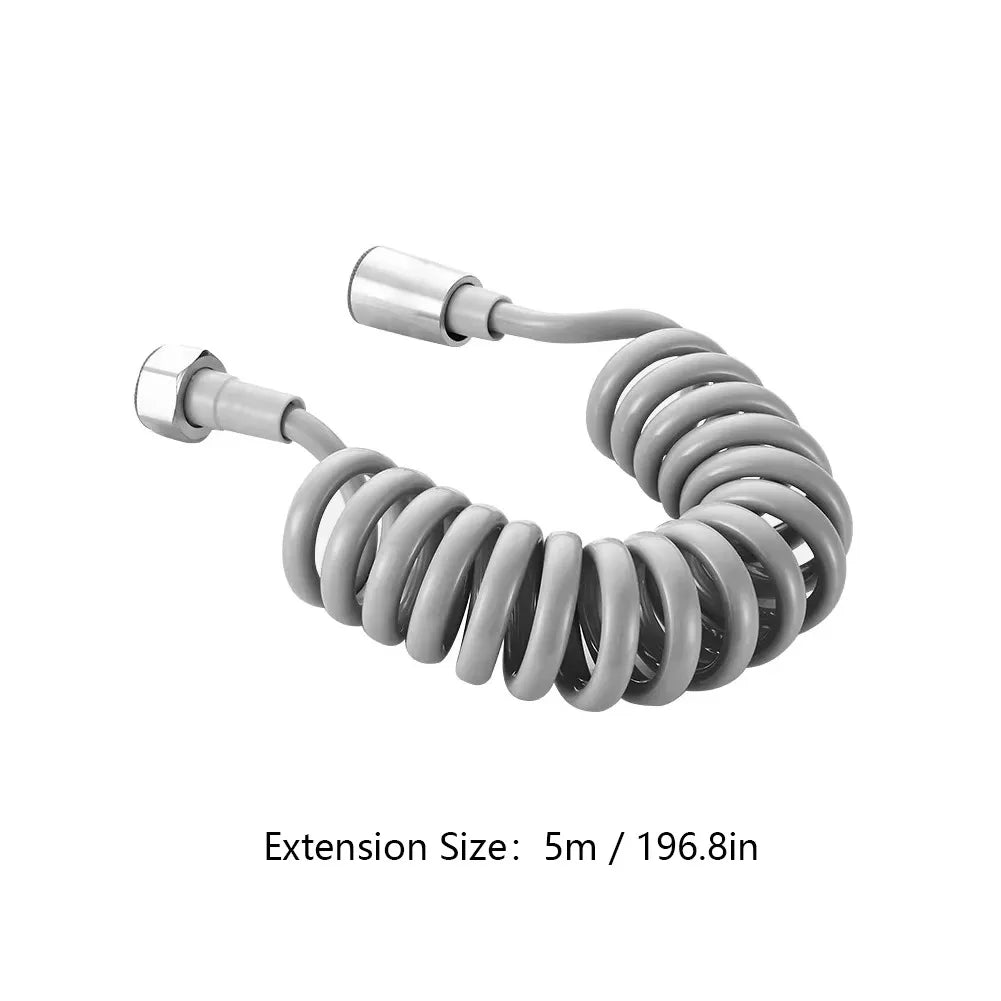 Spring Shower Hose 2m 3m 5m – Flexible PVC Bidet Sprayer Hose