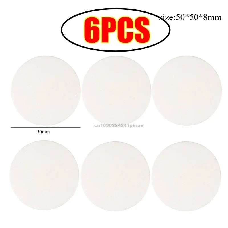 Self Adhesive Transparent Silicone Door Stopper Shock Absorbing Wall Bumper Pad Non-slip Door Handle Furniture Protector Zpaxo white-6PCS-50x50x8mm