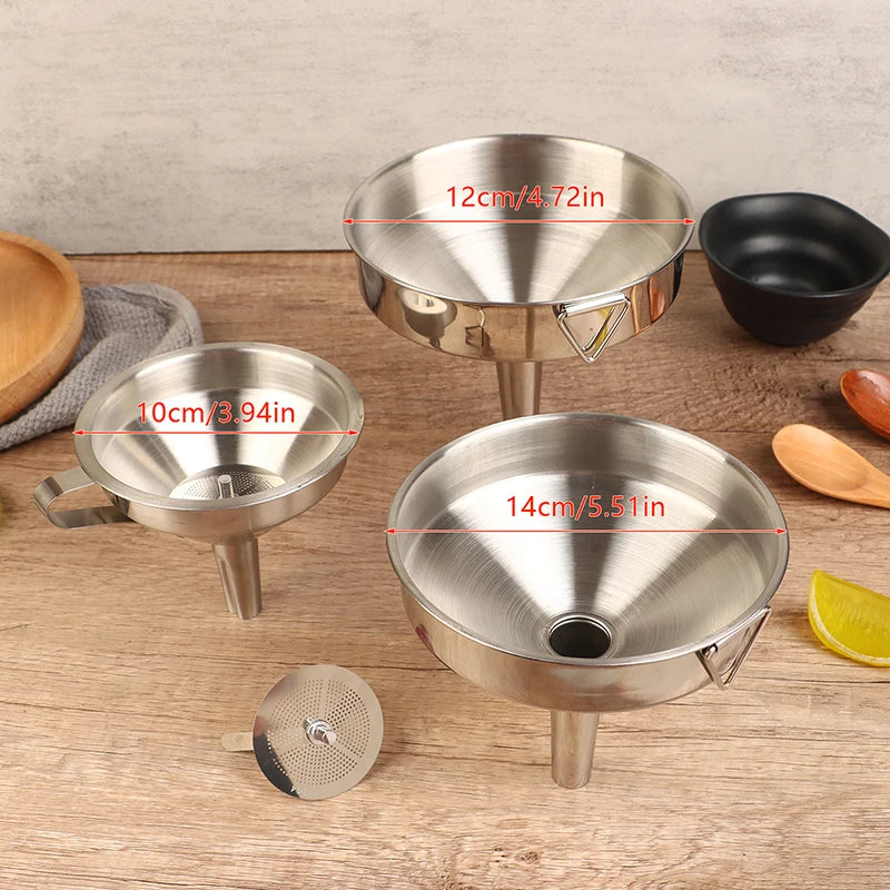 Stainless Steel Kitchen Accessory Canning Funnel Cooking Beer Wine Zpaxo