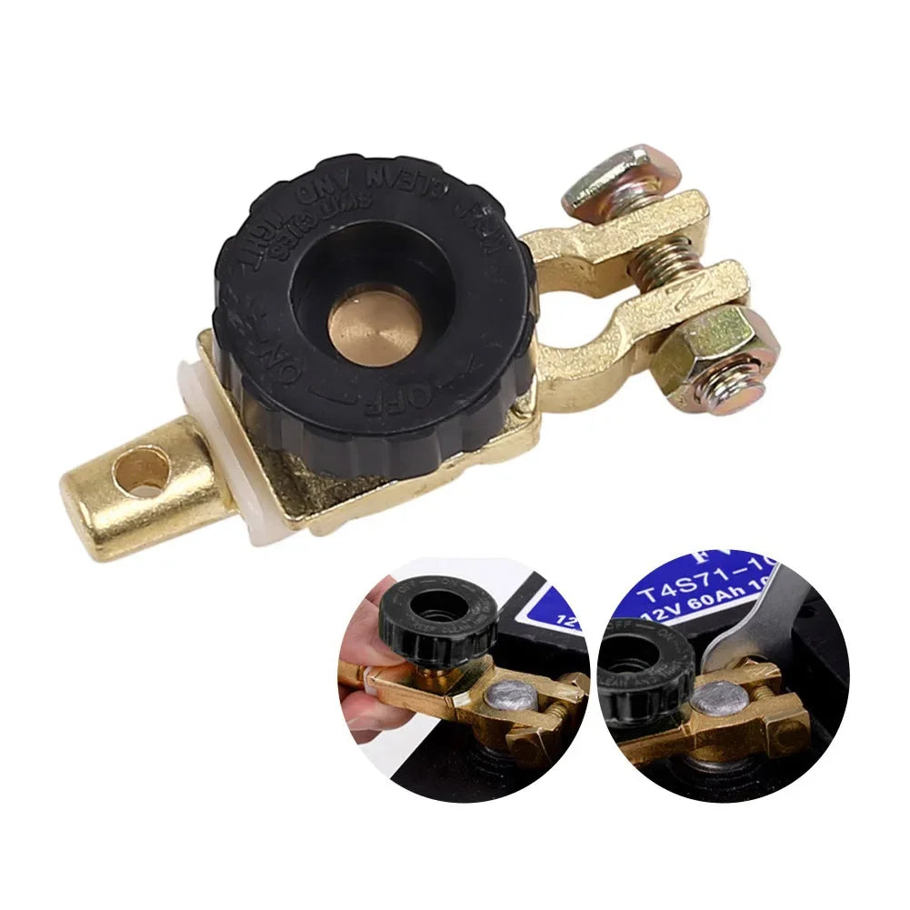 10-1PCS Battery Disconnect Isolator Cut Off Switch 12V 24V 17MM Car Battery Power-off Standard Negative Terminal Car Accessories Zpaxo