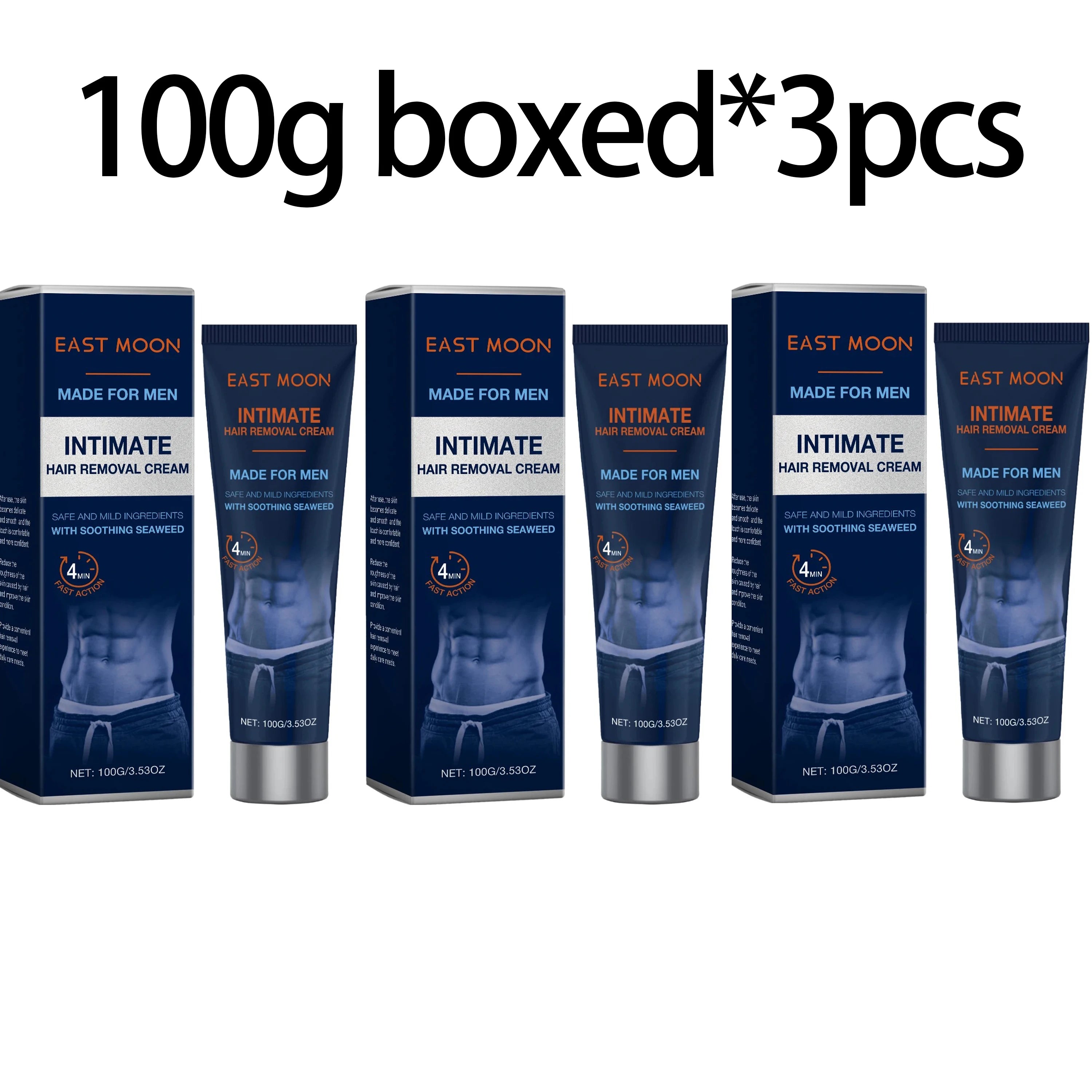 Men Hair Removal Cream Non-Irritating Whole Body Beard Depilatory Moisturizing Nourishing Skin Care for Smooth Comfortable Zpaxo 100g x 3boxed