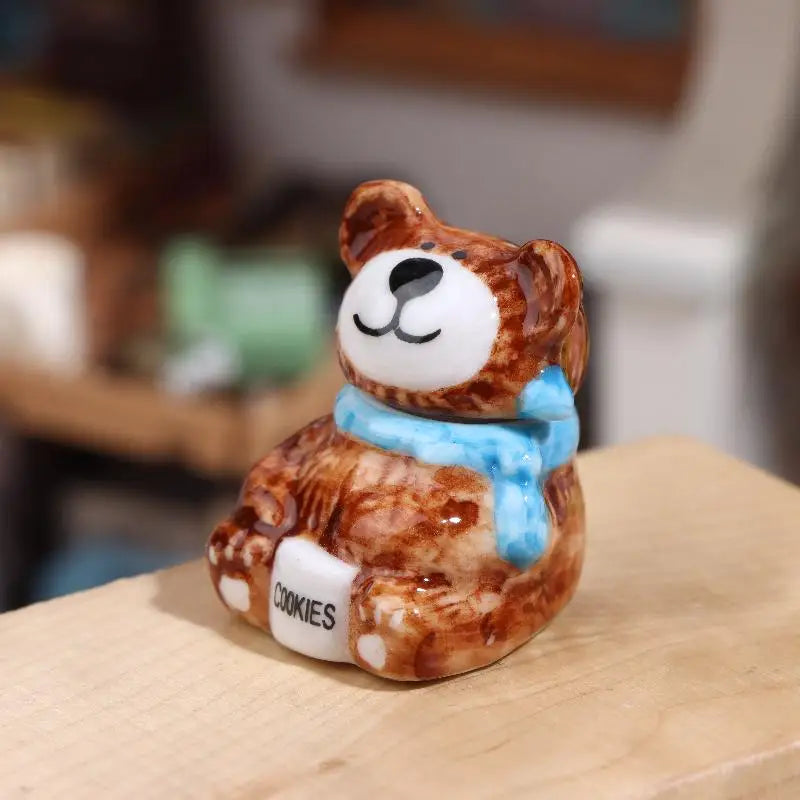 1 3Sets Miniature Dollhouse Porcelain Bear Cookie Candy Jars Zpaxo