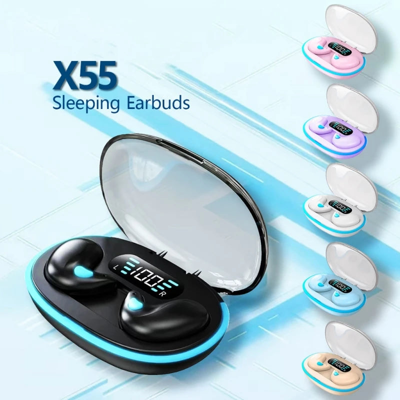 X55 Sleeping Earbuds Wireless Mini Headphones Work TWS Bluetooth