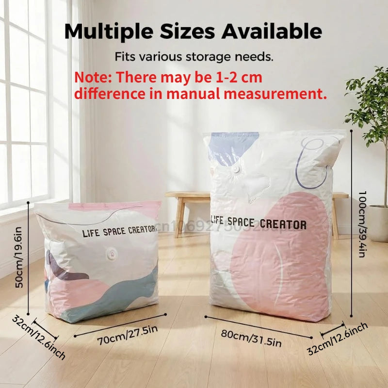 No-Pump Vacuum Storage Bags, Pump-Free Large Capacity Vacuum Storage Bags, Large Vacuum Compression Bags Without A Pump Fo Zpaxo
