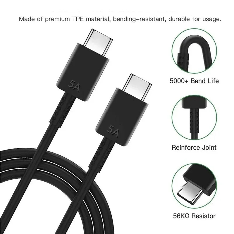 5A 45W PD USB-C Fast Charger Samsung S22 S23 S24 Note 20 A14 A15 A25
