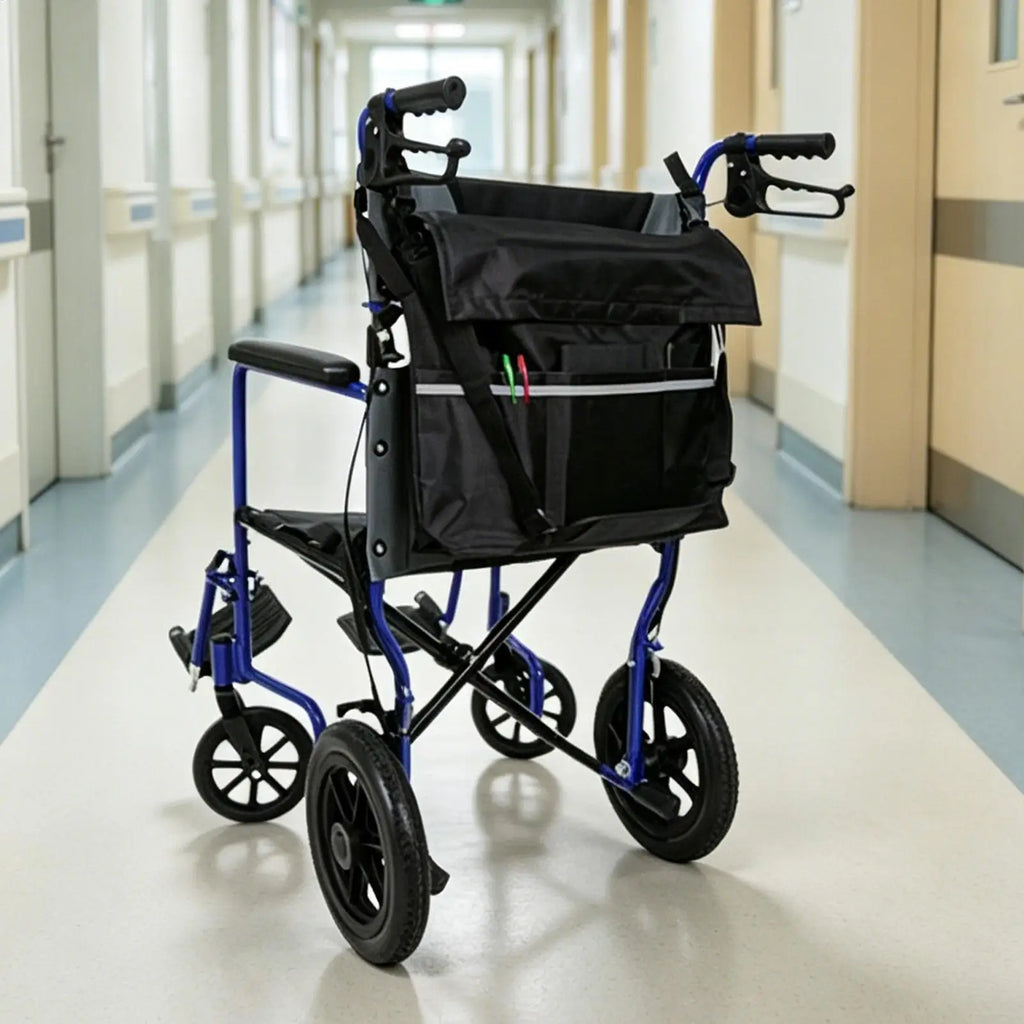 Wheelchair Bag 420D Oxford Waterproof Portable Wheelchair Storage Bag for Elderly Disabled Adults Rollator Walker Scooter Travel Zpaxo
