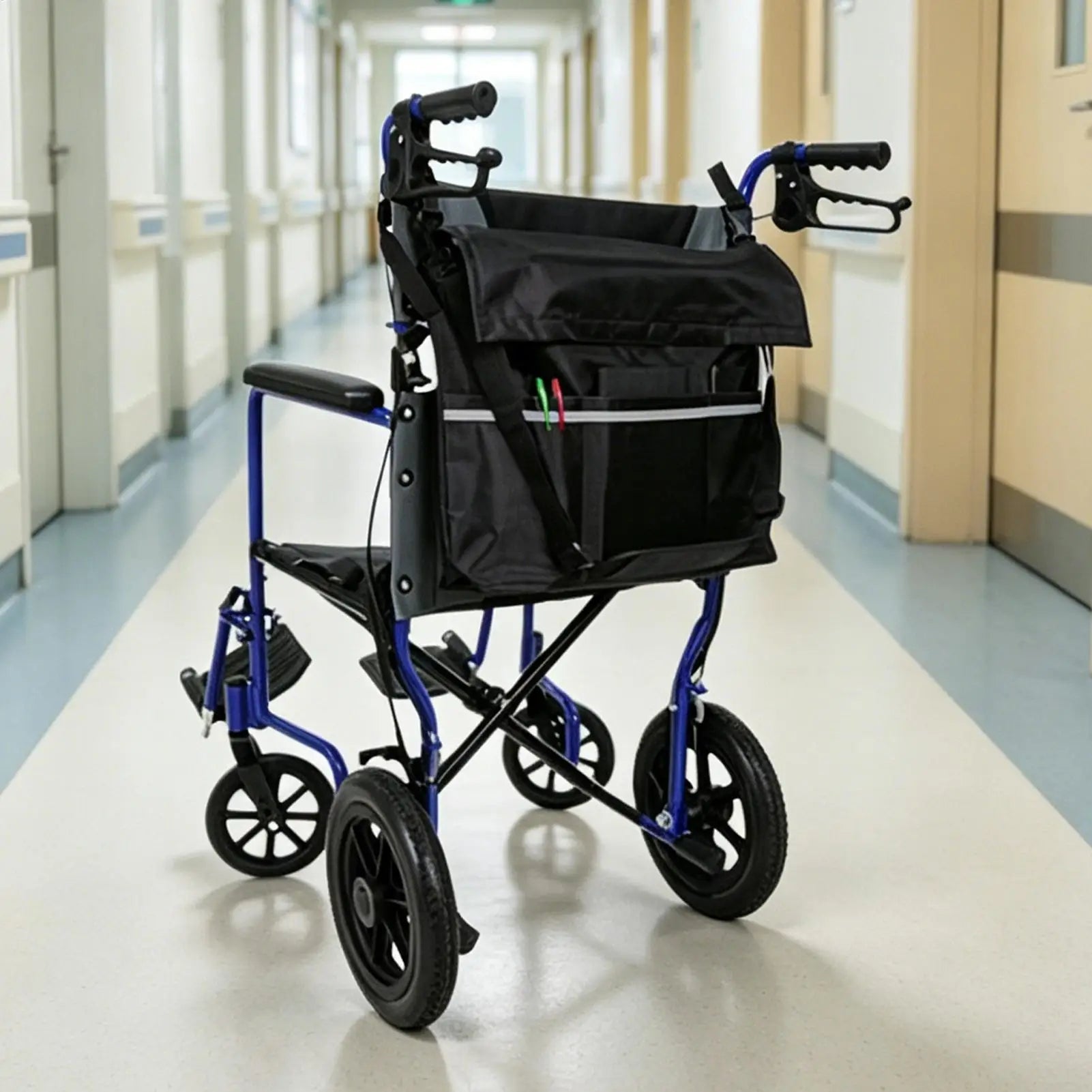Wheelchair Bag 420D Oxford Waterproof Portable Wheelchair Storage Bag for Elderly Disabled Adults Rollator Walker Scooter Travel Zpaxo