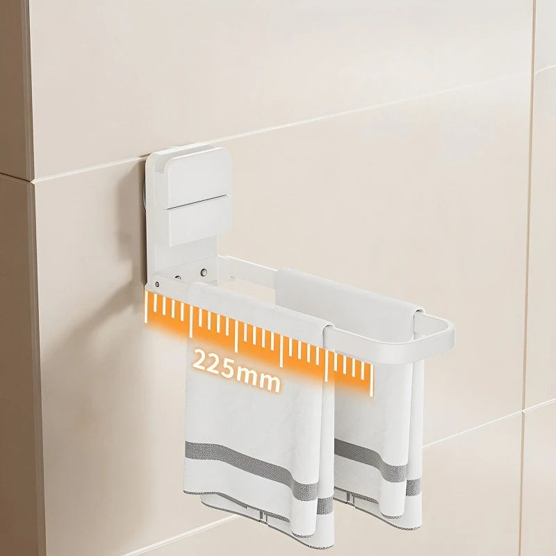 Suction cup clothes hanger storage artifact no punching wall hanging folding clothes hanger organizer household storage rack Zpaxo