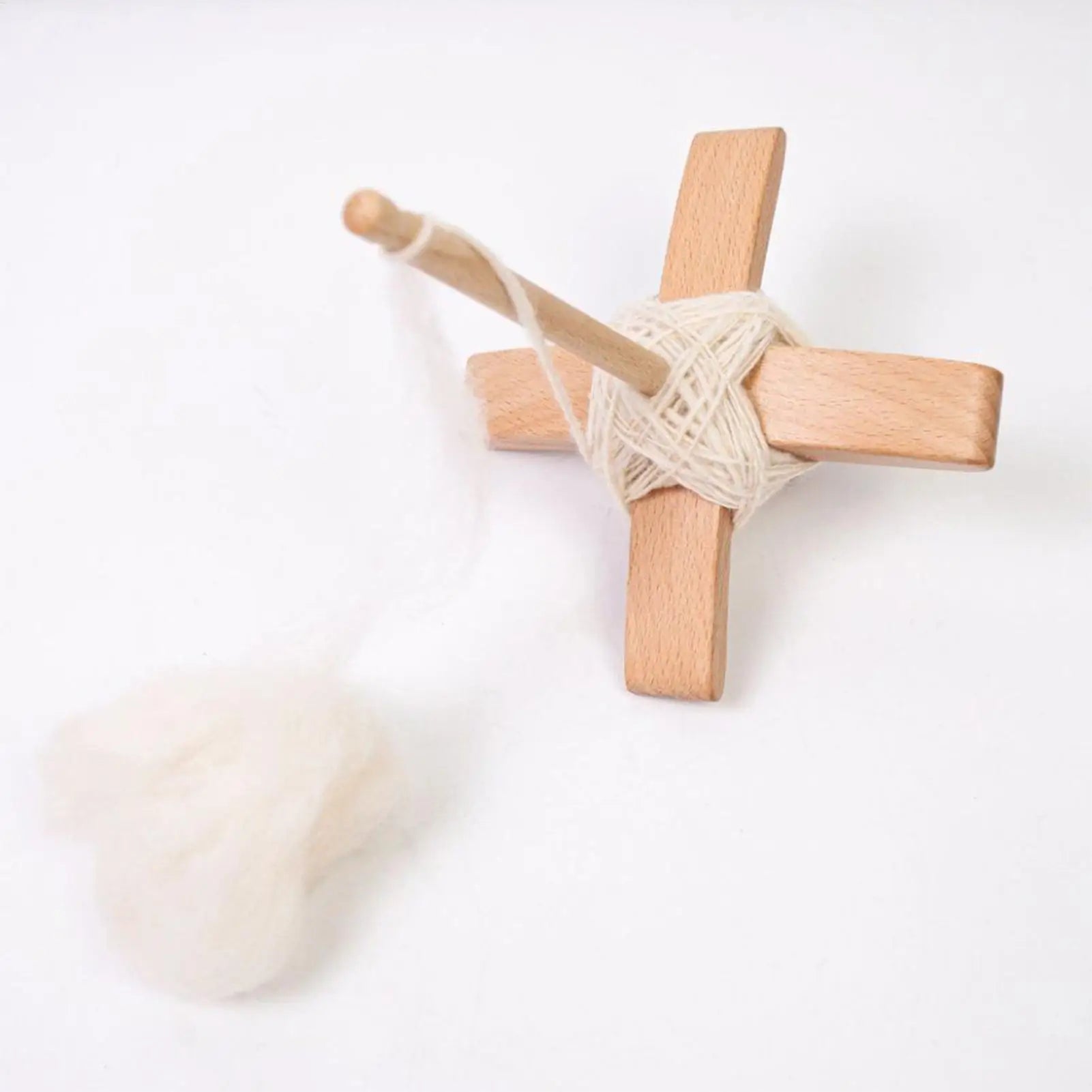 Handmade Turkish Drop Spindle Wooden Cross Arm Handspinning Wool Yarn