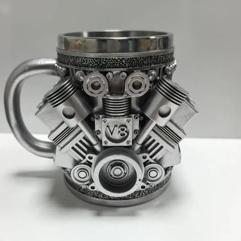 Mug Creative Resin Stainless Steel Water Cup Personalized Wine Cup Coffee Cup Gift Ornament Cylindrical Simple Atmospheric Style Zpaxo