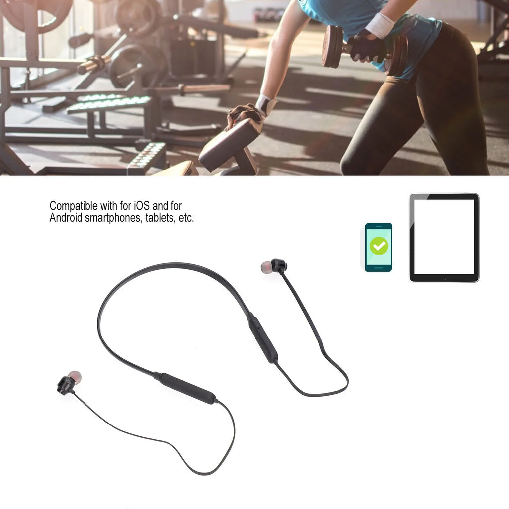 Neck Wearing 5 1 Headphone Wireless Earbud Neckband Headset Exercise