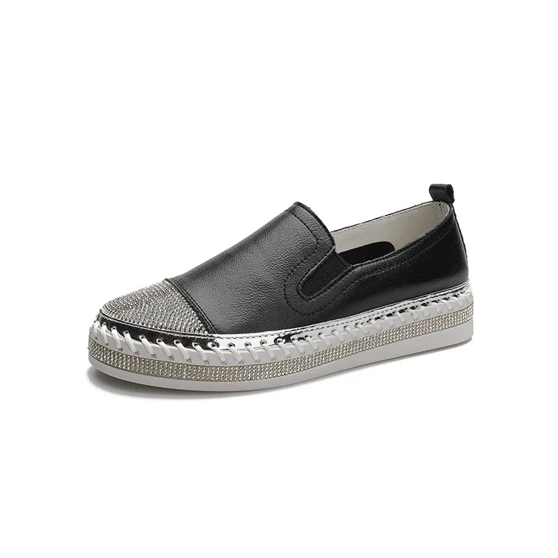 Winter Shoes women flat moccasins mixed colors bling crystal loafer slip-on embroider platform espadrilles new ladies shoes Zpaxo 1 37