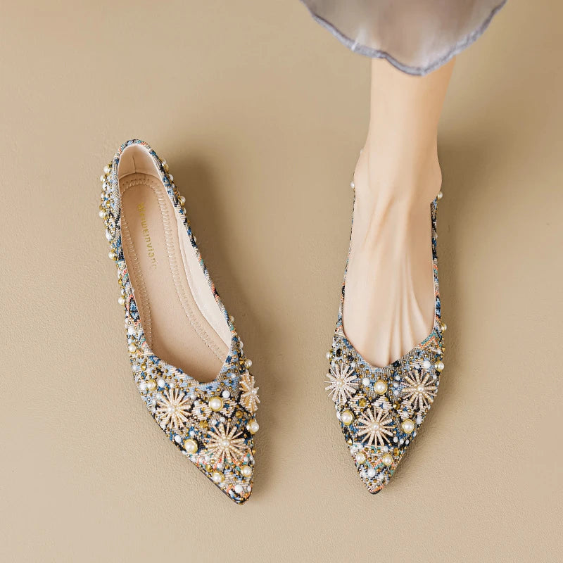 Women Retro Soft Sole Single Shoes Summer Unique Design Shallow Mouth Zpaxo