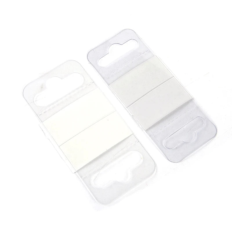 100pcs PVC Slot Hole Adhesive Hang Tags Hook Merchandise Box Bag Hangers Display Zpaxo