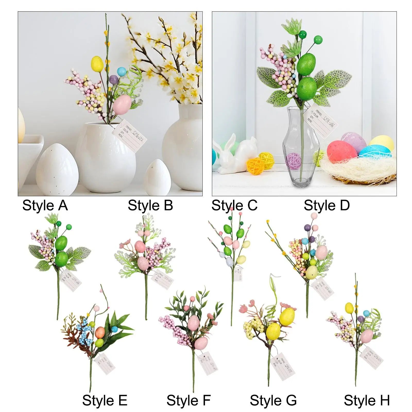 Easter Decoration Egg Tree Branch Decorative Branches Easter Egg Stems for Vase Home Party Easter Celebration Decoration Zpaxo