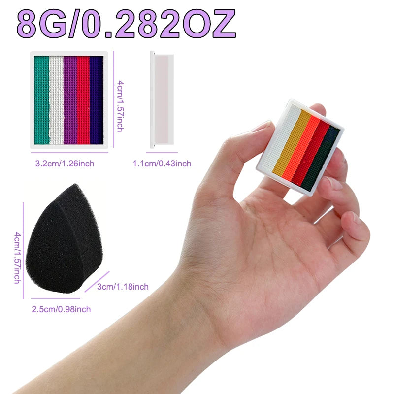Face Body Painting Palette Split Cake Vibrant Sponge Water-based Zpaxo