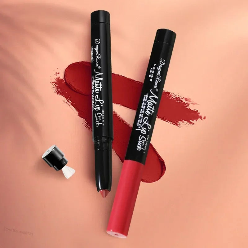 12 Colors Lipstick Pencil Matte Velvet Waterproof Long-lasting Non-stick Cup Lip Stick Sexy Rose Red Automatic Lip Liner Makeup Zpaxo