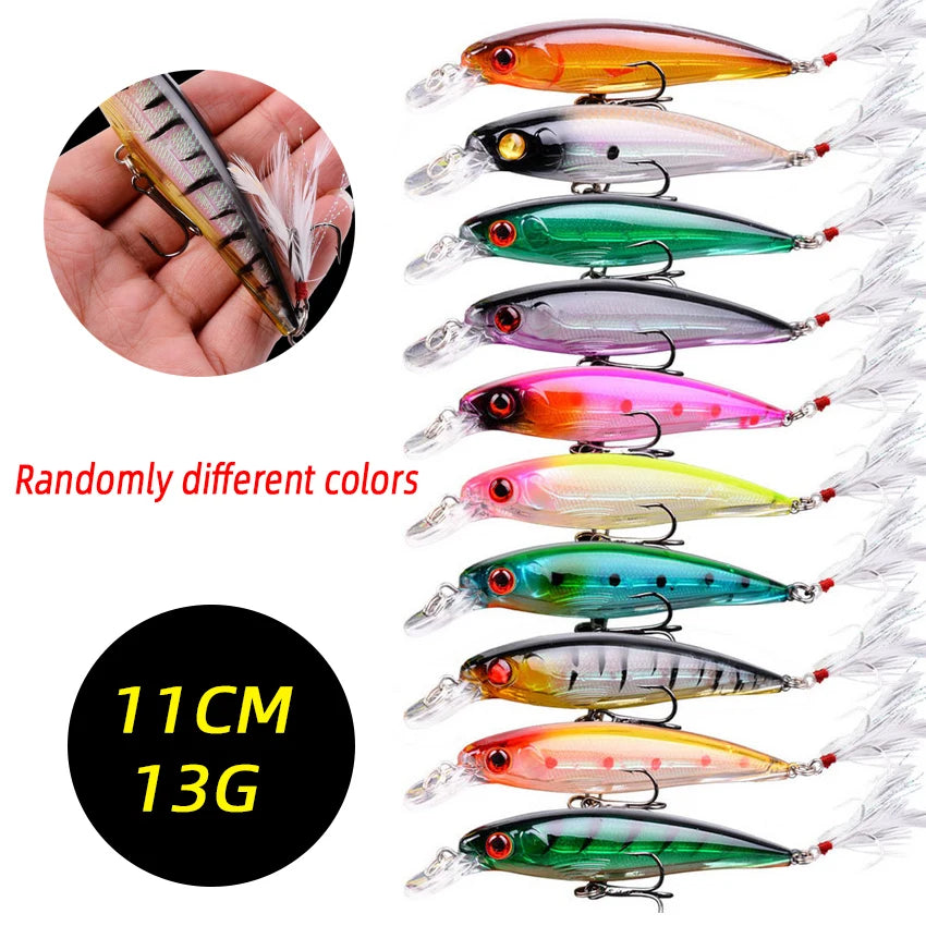 Biomimetic Minnow Fishing Lure Set | 11CM 13G Hard Bait 3/5/8PCS Minnow Fishing Lure Zpaxo FS0933 8pcs Random Colors