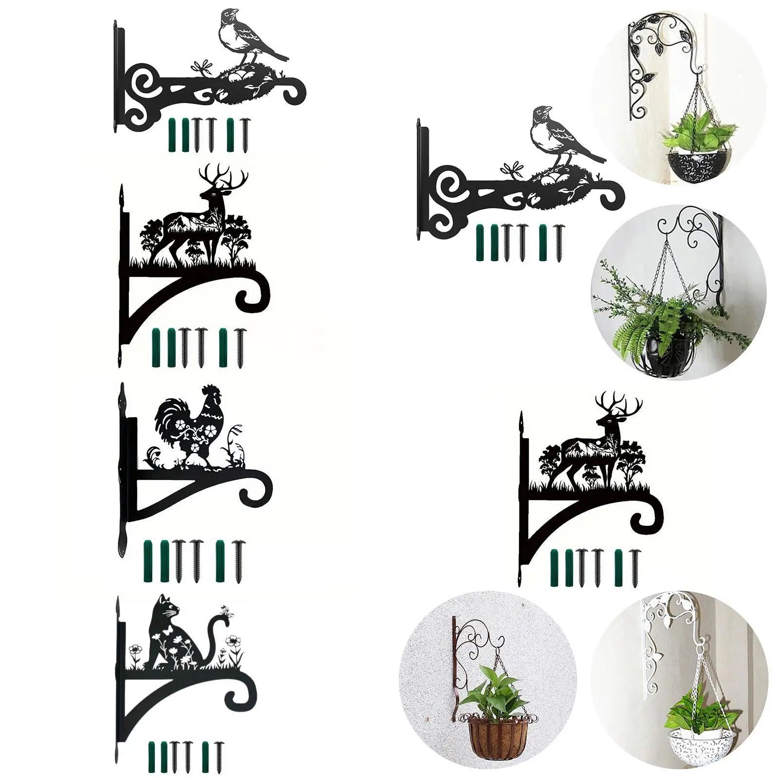 Heavy Duty Iron Wall Plant Bracket – Animal Silhouette Hanger Wall Plant Bracket Zpaxo
