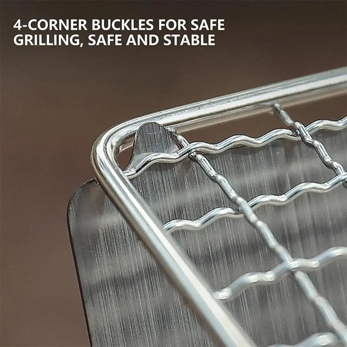 Portable Stainless Steel Camping BBQ Grill Rack & Firewood Stove Camping Grill Rack Zpaxo