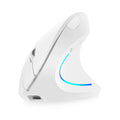 2.4G Wireless Vertical Mouse Rechargeable Upright Ergonomic Mouse 3 Adjustable DPI Levels RGB Flowing Light Plug N Play Zpaxo WHITE