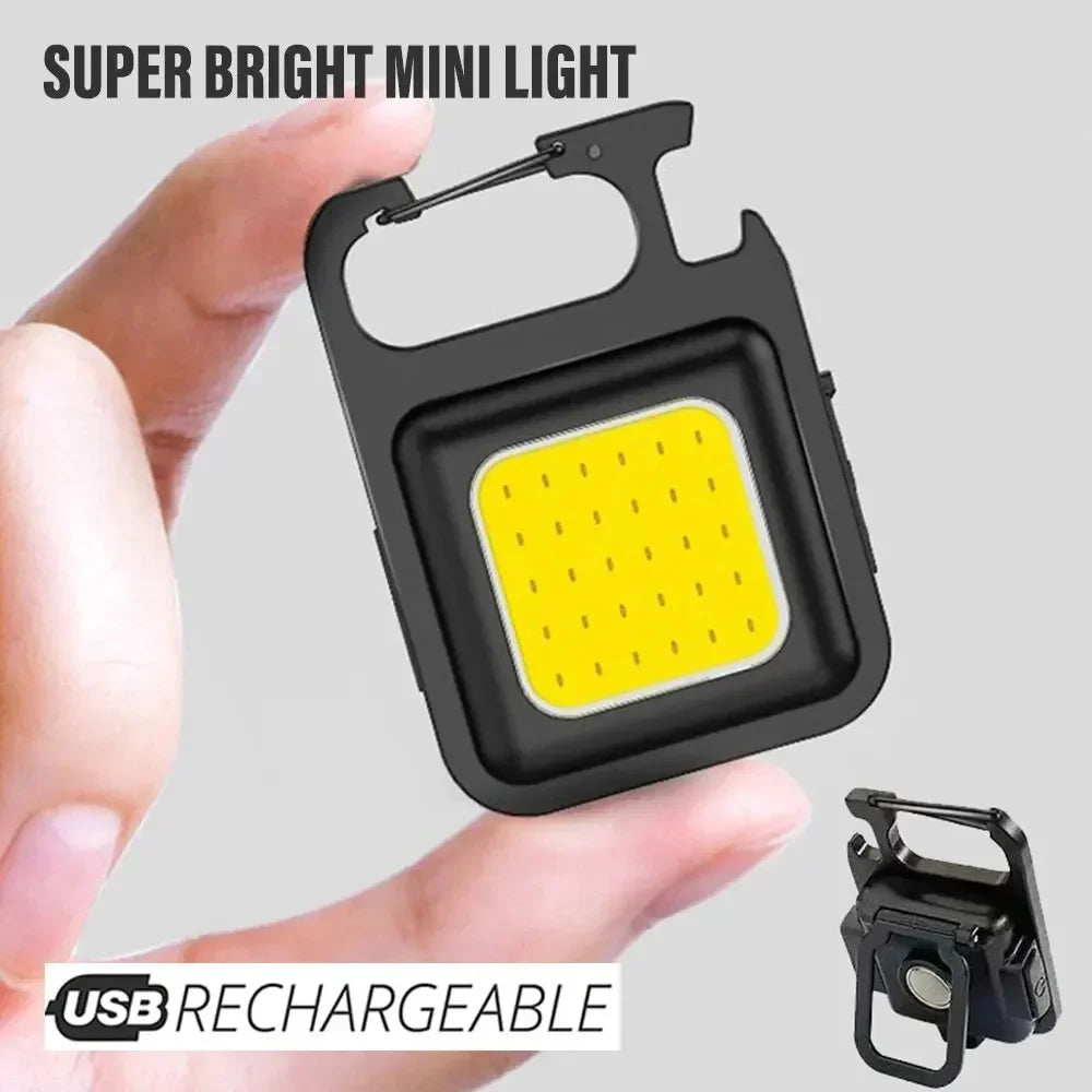 Mini COB LED Keychain Flashlight – 4 Modes, Magnetic, USB Rechargeable LED Keychain Flashlight Zpaxo