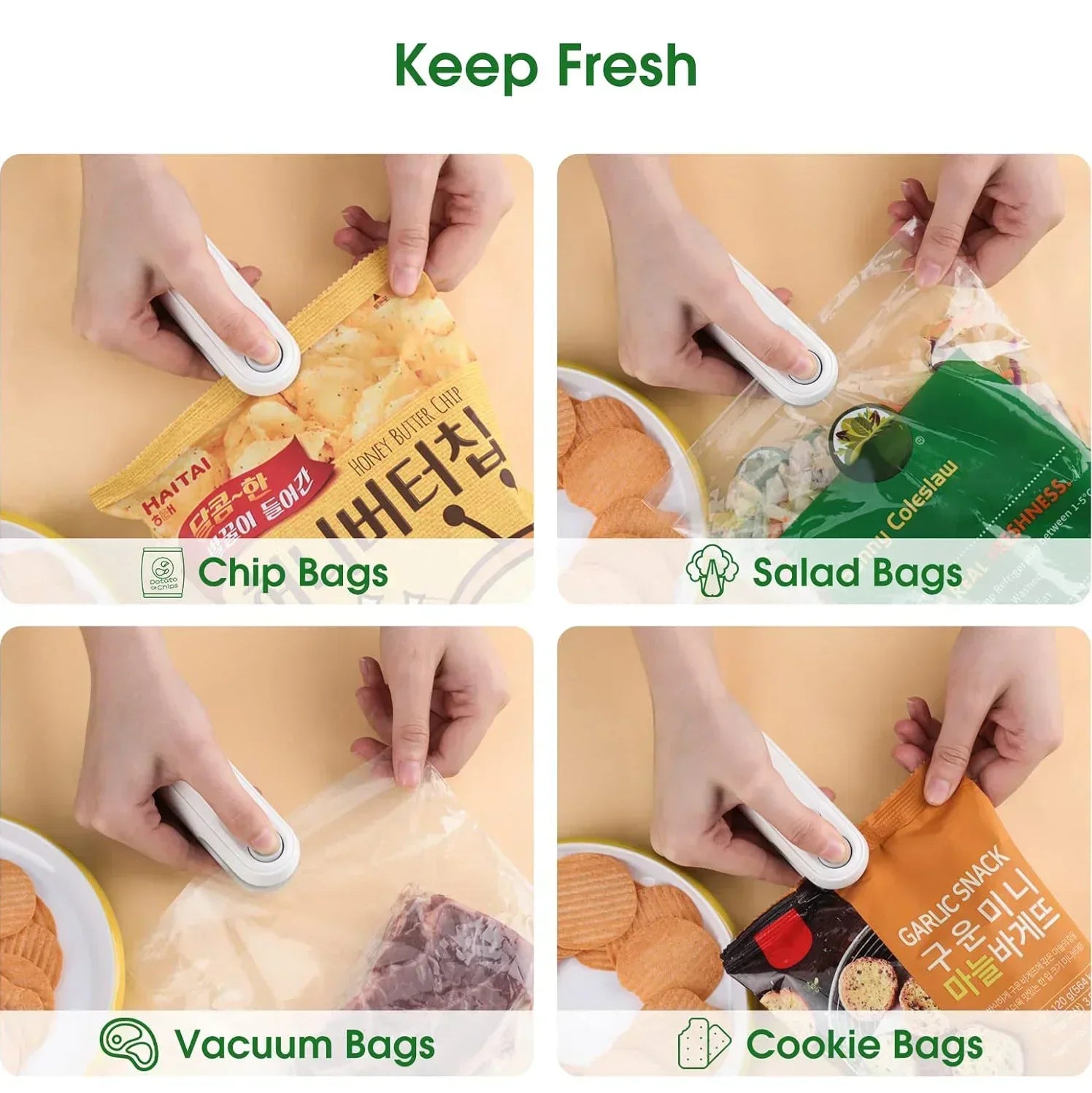 Mini Sealer 1 Sealing Cutting USB-C Rechargeable Bag Portable