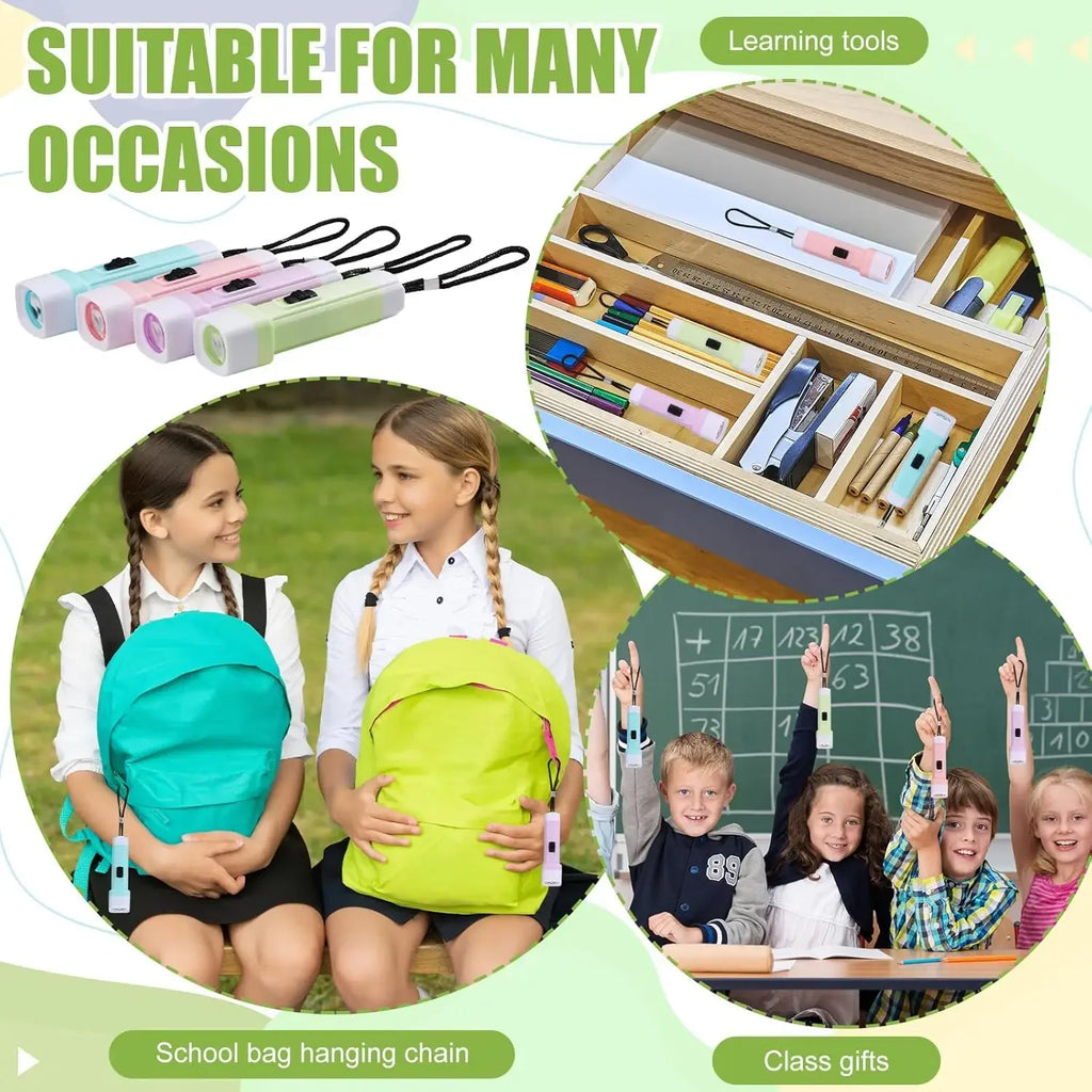 5- Outdoor Kids LED Flashlight Mini Portable Plastic Light Lanyard