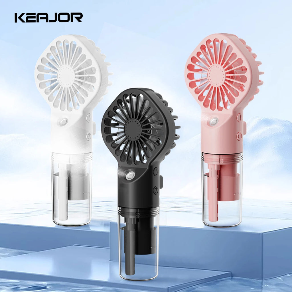 Mini Handheld Fan Portable Water Spray Mist USB Rechargeable Personal