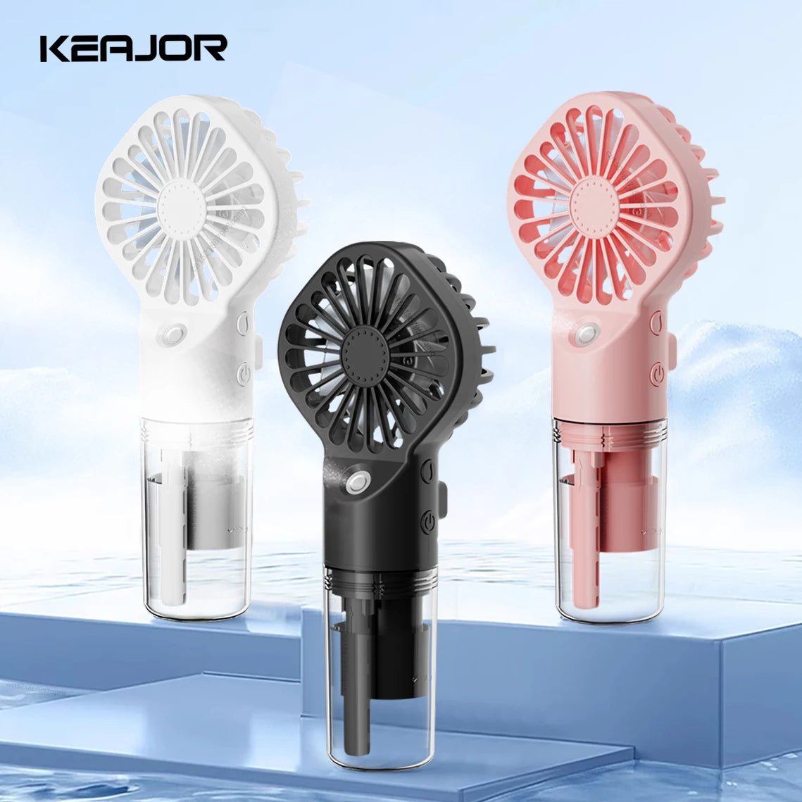 Mini Handheld Fan Portable Water Spray Mist USB Rechargeable Personal
