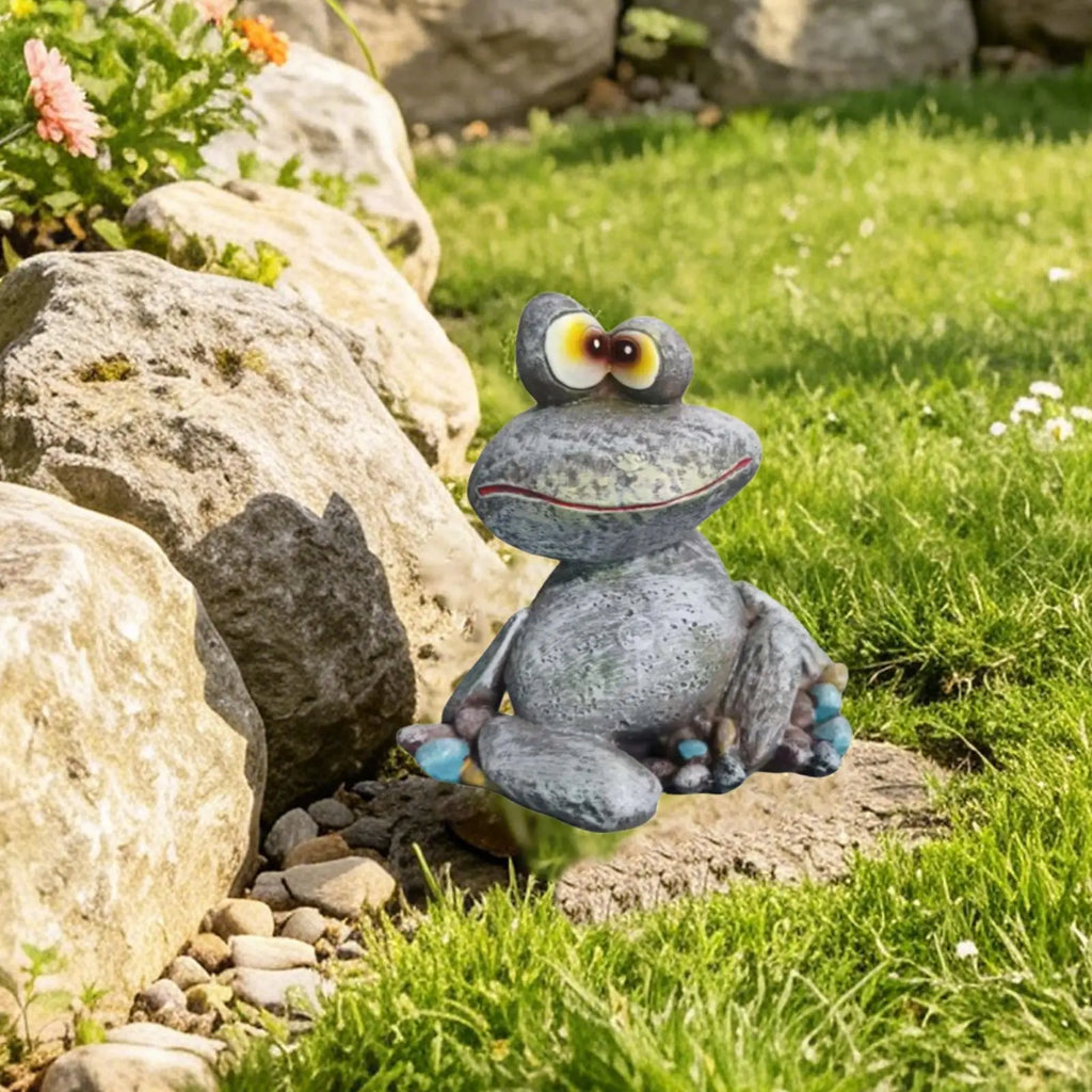 Frog Figurine Resin Funny Weather-resistant Decorative Cute Animal