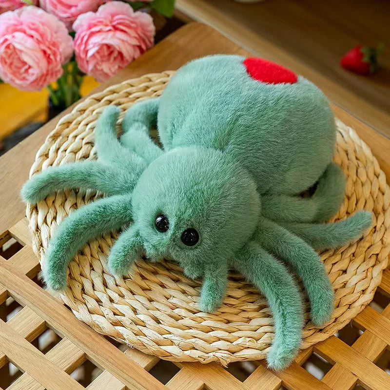 ▶1PCS Cute 25cm Plush Toy Plush Reptile Simulation Spider Hallows' Day Crawling Pet Doll Zpaxo green
