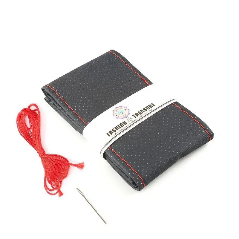 DIY Car Steering Wheel Braid Cover Fiber Leather Needle Skidproof