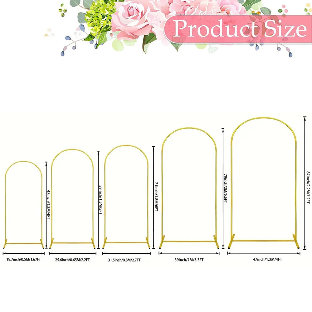 Gold Wedding Arch Stand Balloon Frame Backdrop Bracket Birthday