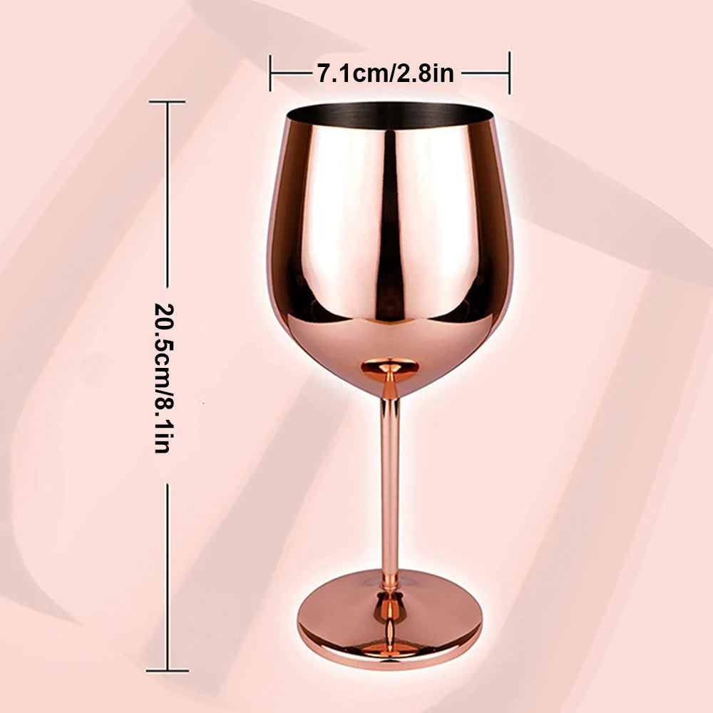 Stainless Steel Wine Glass 500ml Unbreakable Metal Wine Glass for Drinking Cocktails Wine Bar Home Outdoor Party 1PC Zpaxo Rose Gold 1PC