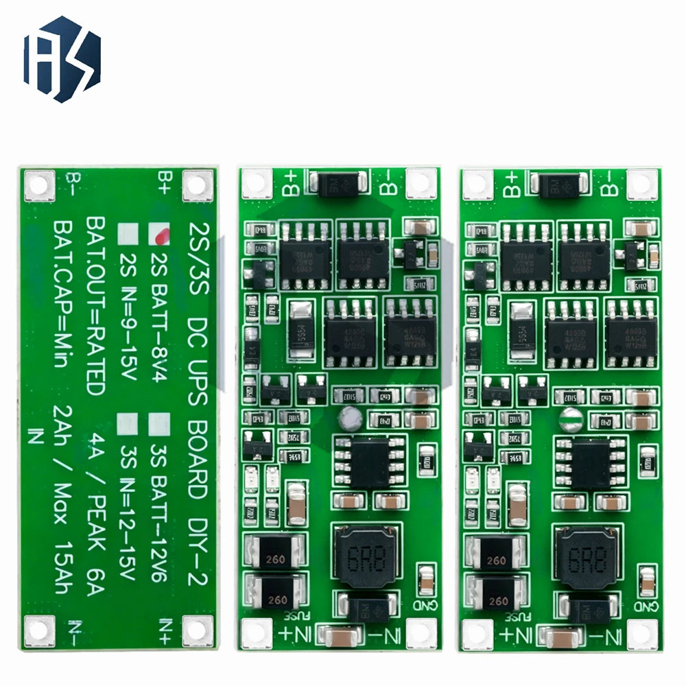 2S 3S Lithium UPS Step-up Charging Board 50W 4A Dual 12V 15V DC Zpaxo